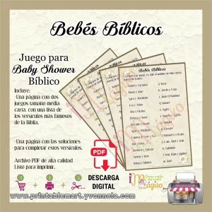 Juego para Baby Shower Bíblico: Bebés Bíblicos