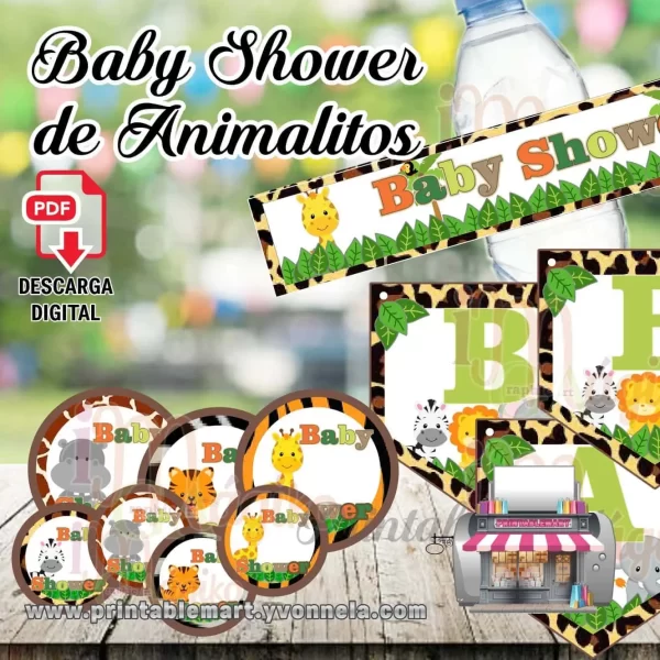 Kit imprimible Baby Shower Animalitos