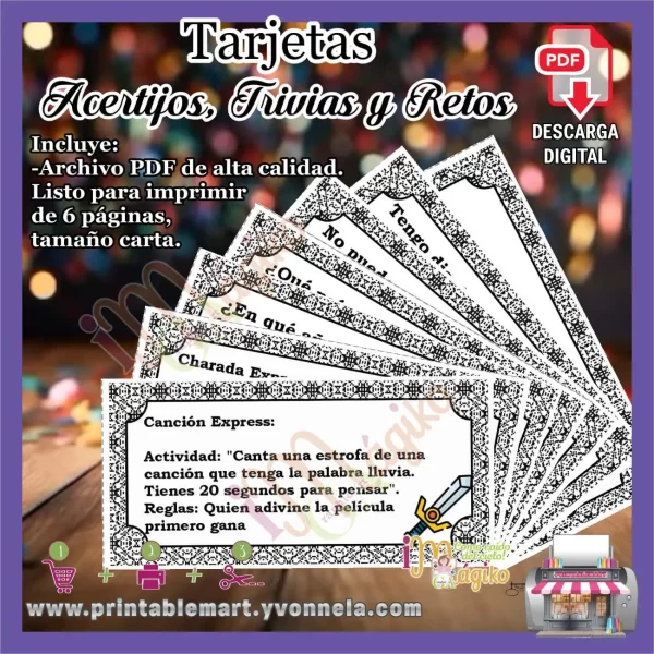 ACERTIJOS, TRIVIAS Y RETOS TARJETAS