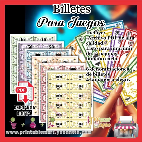 Billetes para juegos y fiestas